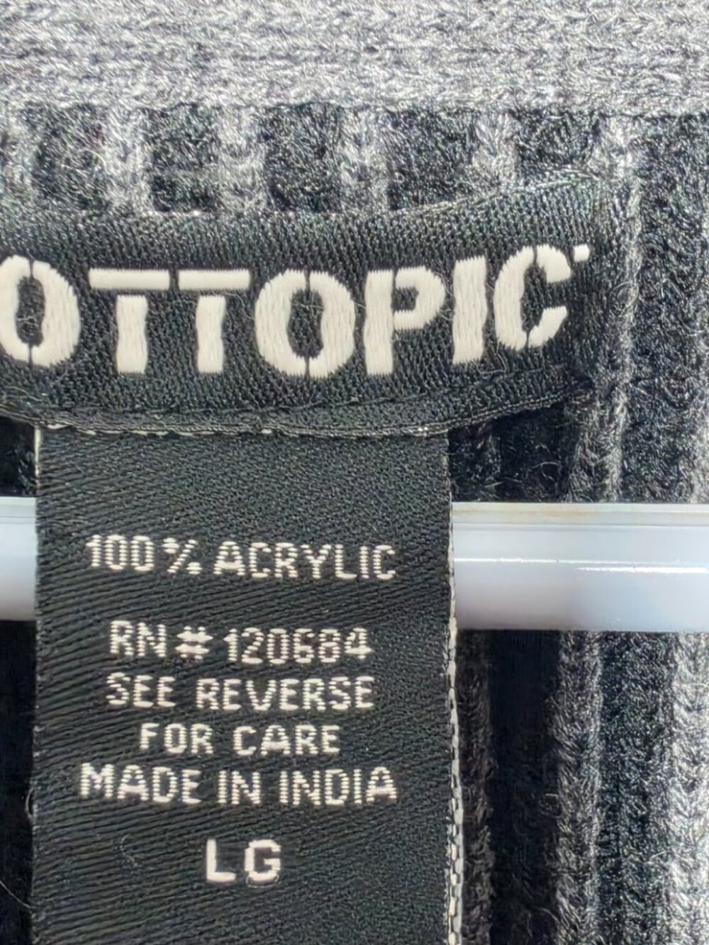 Hot Topic Grey Rhinestone Cyber Y2K Ribbed Knit Zip-Up Hoodie Large - Picture 4 of 6